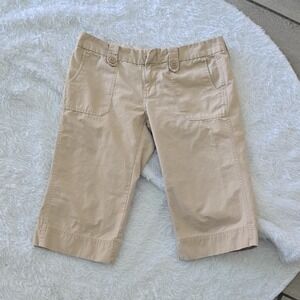 Roxy Tan Cotton Chino Capri Pants Womens Size 9 Khaki Cropped Trousers X473713